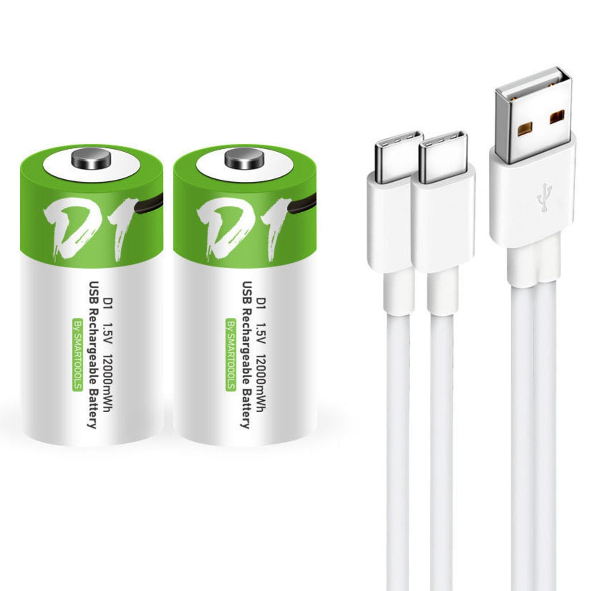 NÖRDIC USB-C Uppladdningsbara batterier 2-pack D/LR20