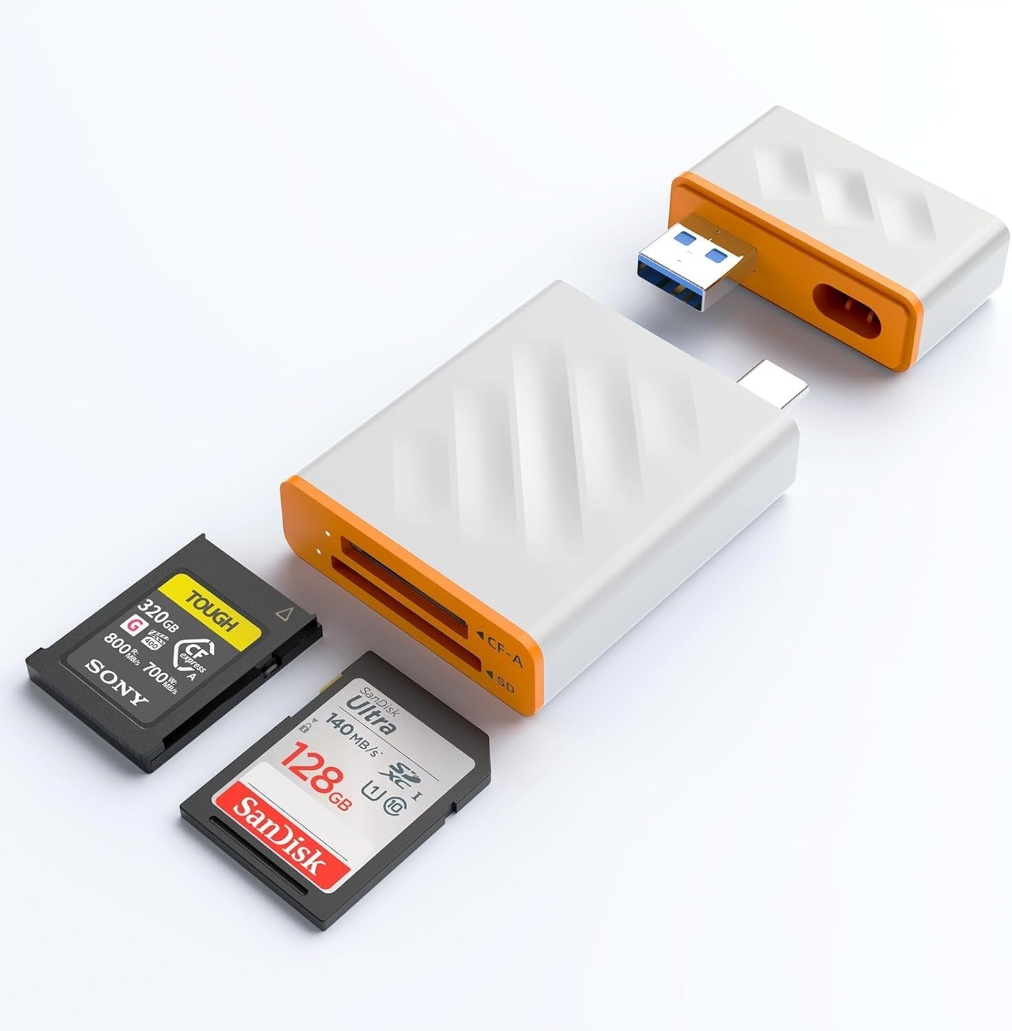 NÖRDIC USB-A, USB-C 3.0 Kortlæser 2 Slot CFexpress Type A, SD3.0 UHS-I