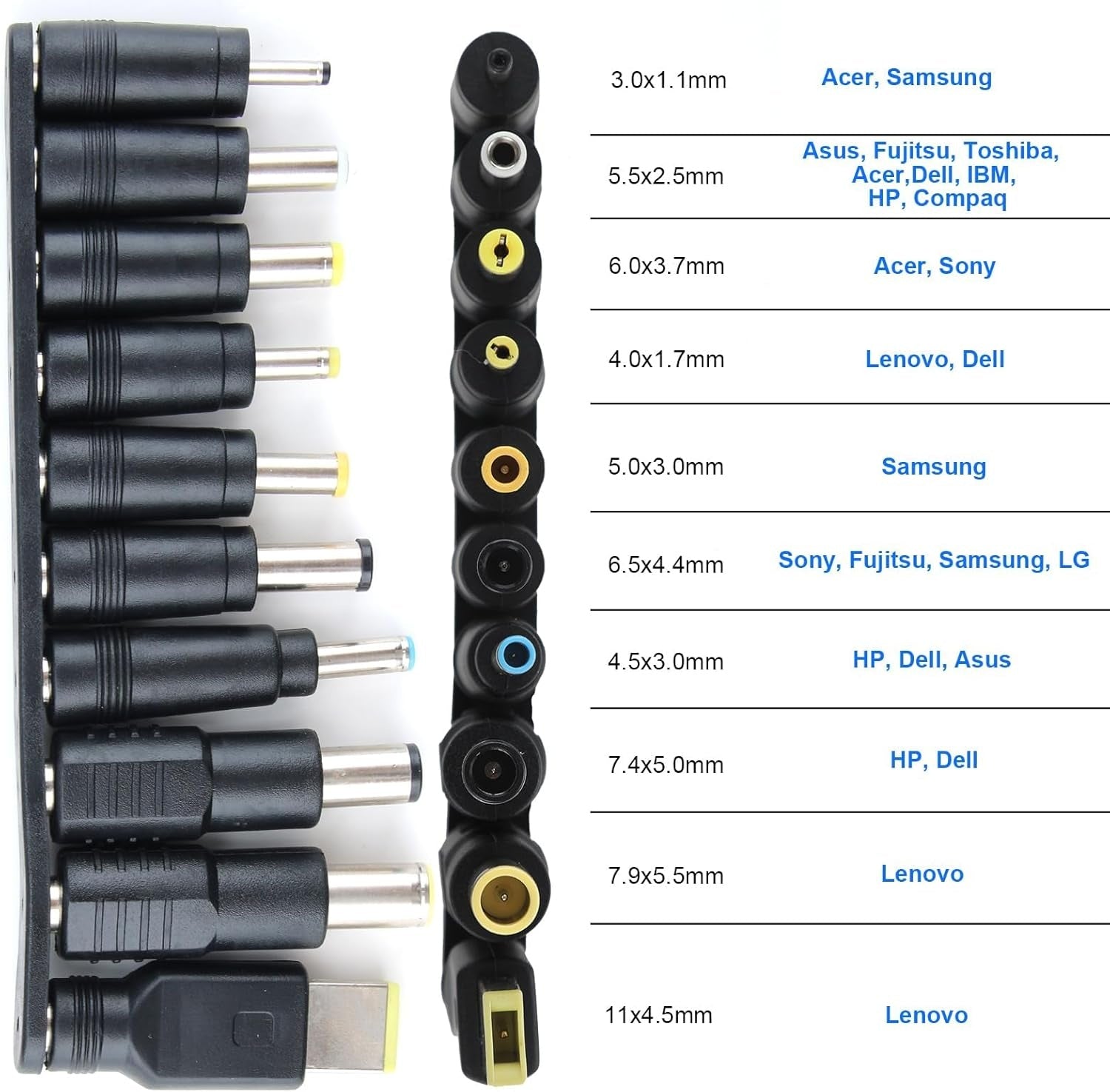 NÖRDIC USB-C til DC-strømkabel med 10 adaptere 1.8m