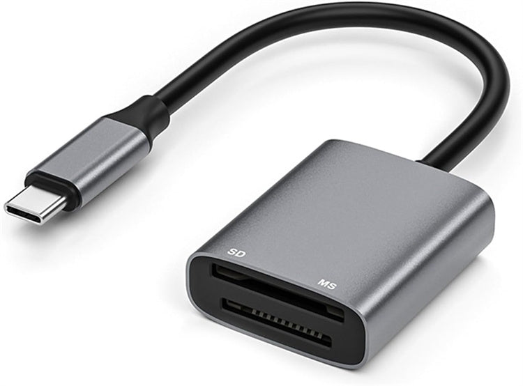 NÖRDIC USB-C Kortlæser 2 Slots SD, MS UHS-I