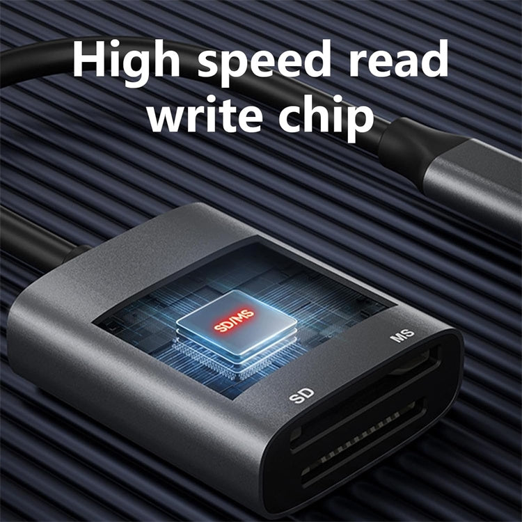 NÖRDIC USB-C Kortlæser 2 Slots SD, MS UHS-I