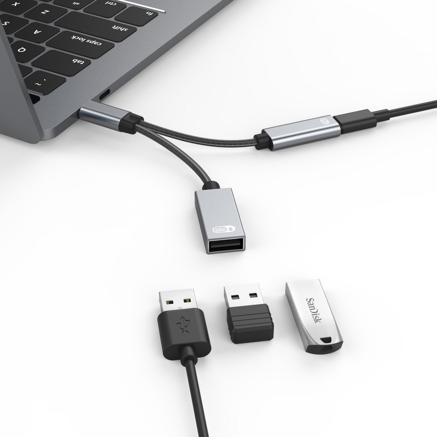 NÖRDIC USB-C hub 2 porte 1x USB-A 2.0 1x USB-C PD 3.0 60W
