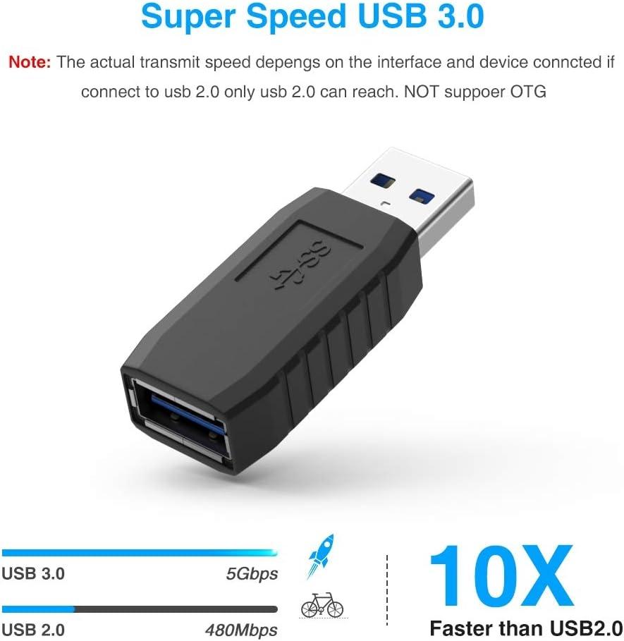 NÖRDIC USB-stik han til hun USB 3.1 type A-adapter Superspeed 5 Gbps USB-portudvidelse