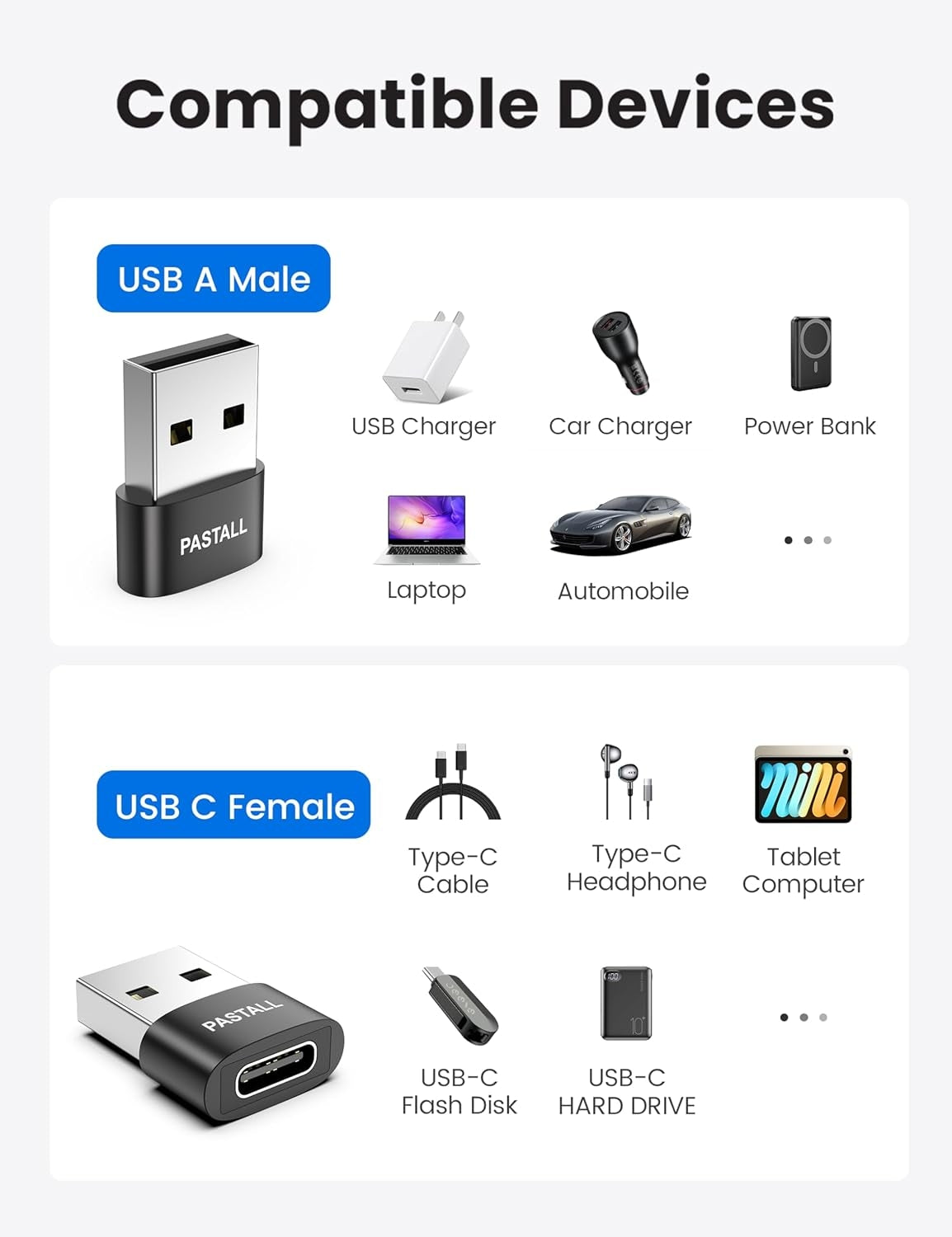 NÖRDIC USB C til USB A 3.1-adapter metal sort