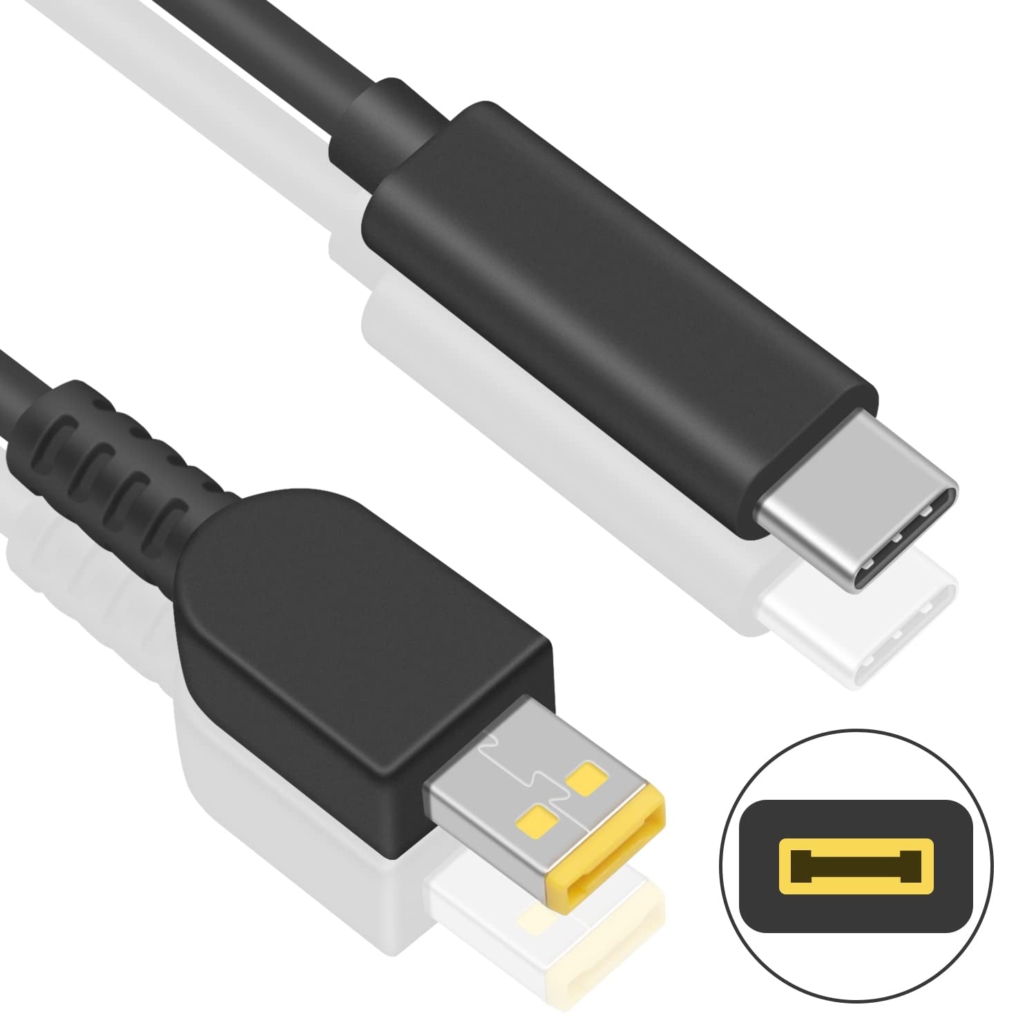 NÖRDIC USB-C til Lenovo Yellow Square kabel 65W 1,5m