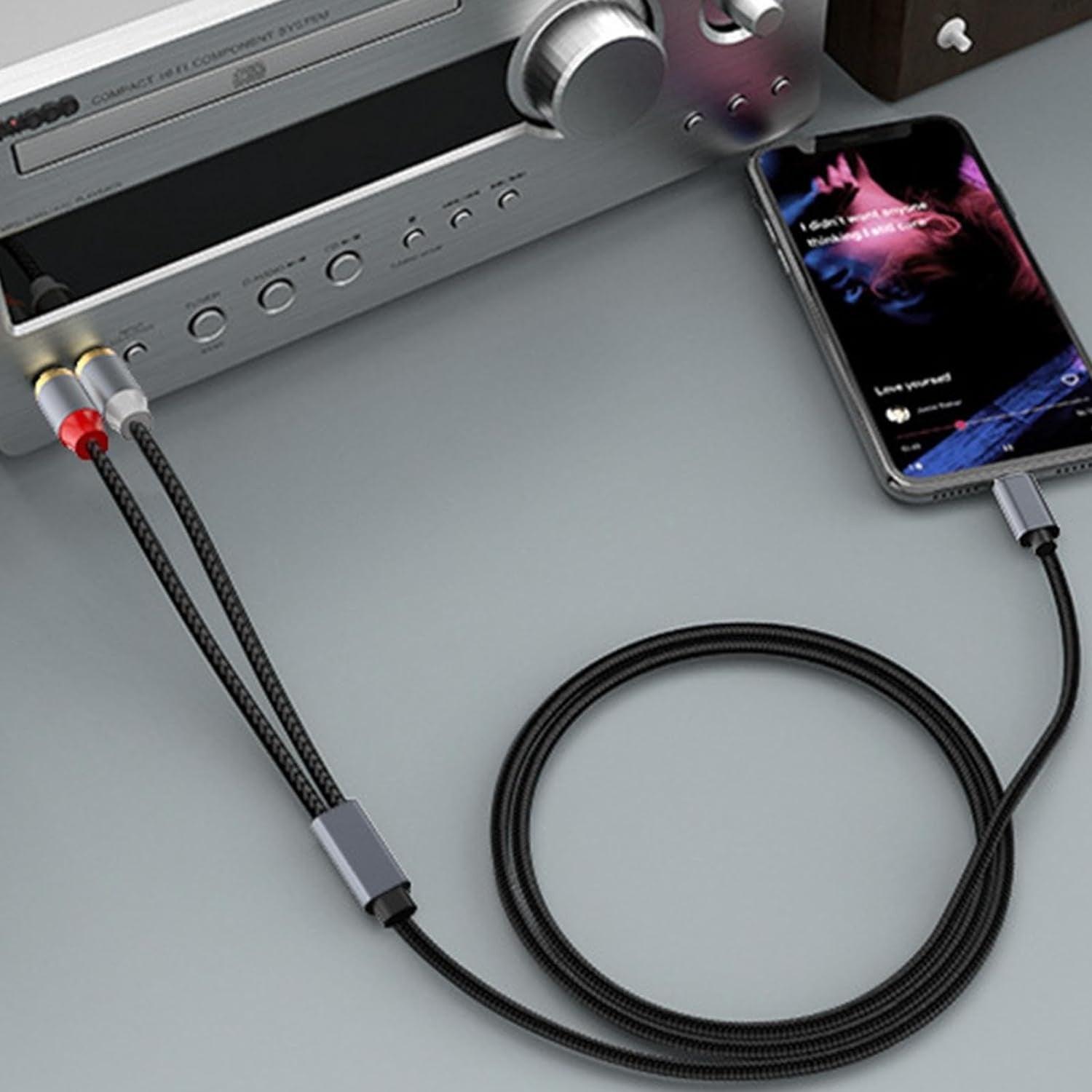 NÖRDIC USB-C til RCA lydkabel 2m