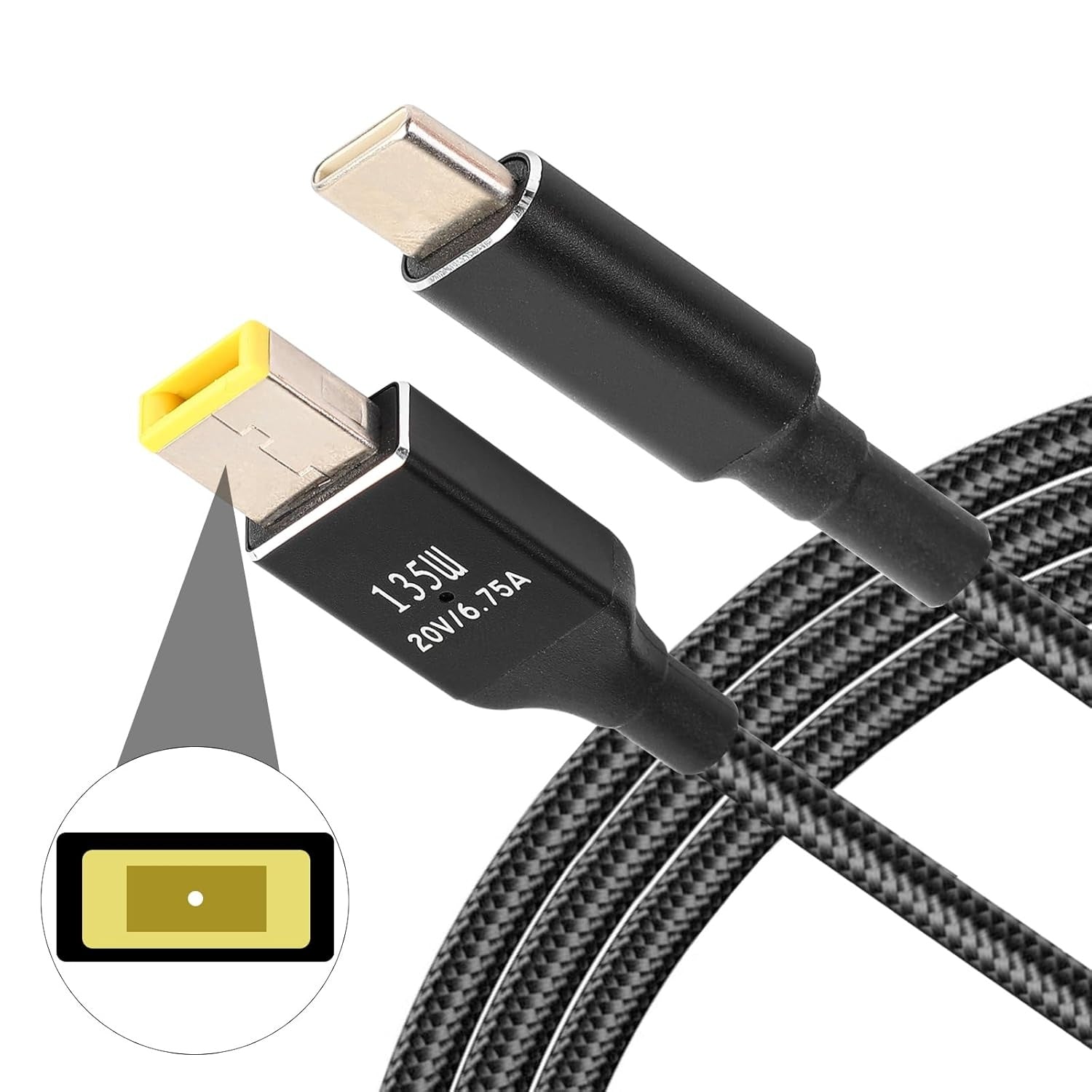 NÖRDIC USB-C til Lenovo Yellow Square-kabel 135W 2m