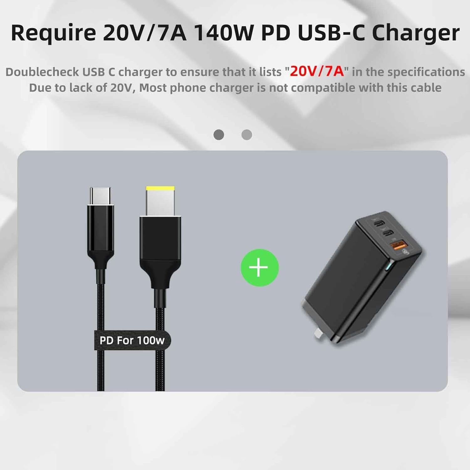 NÖRDIC USB-C til Lenovo Yellow Square-kabel 135W 2m