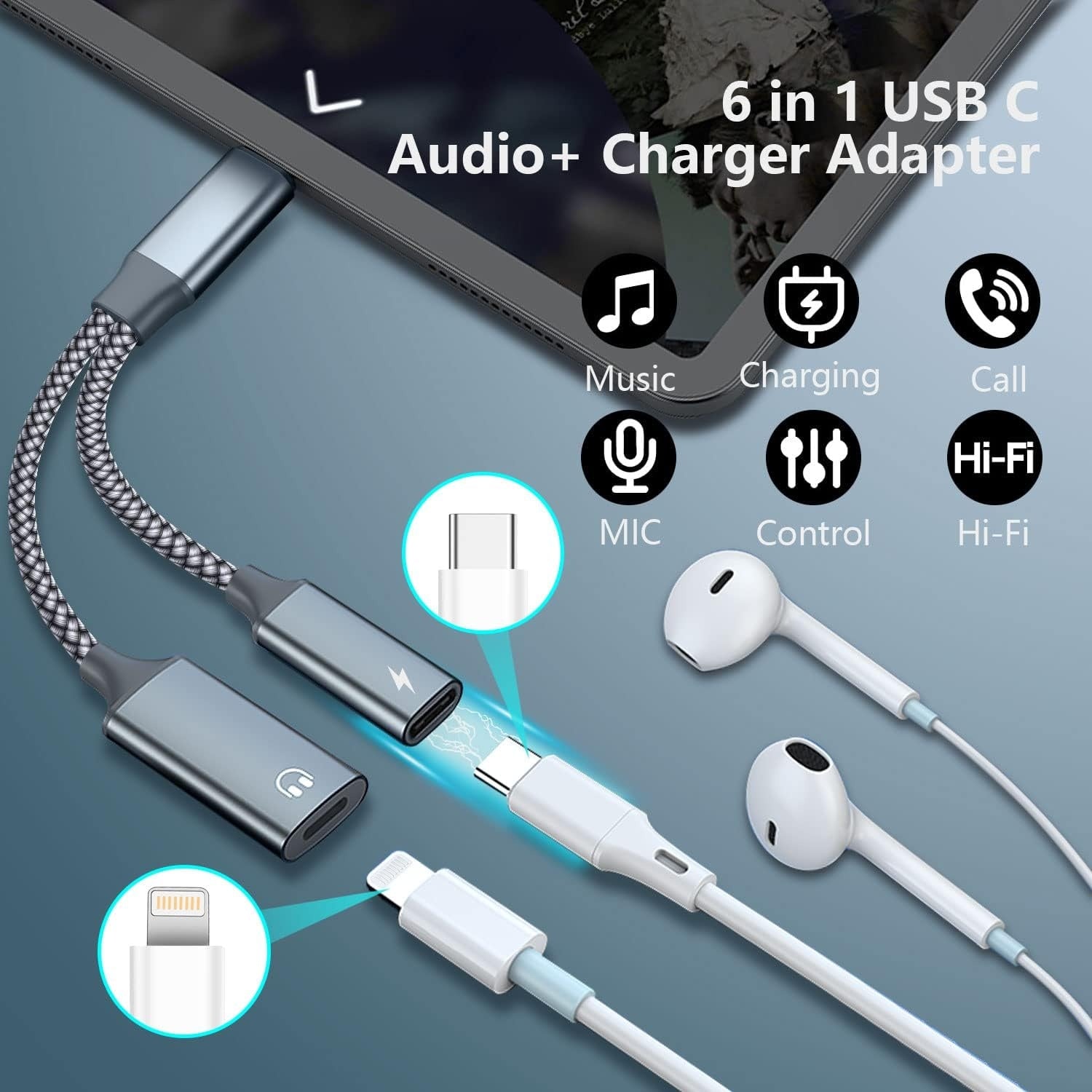 NÖRDIC USB-C til Lightning AUDIO og PD60W opladning