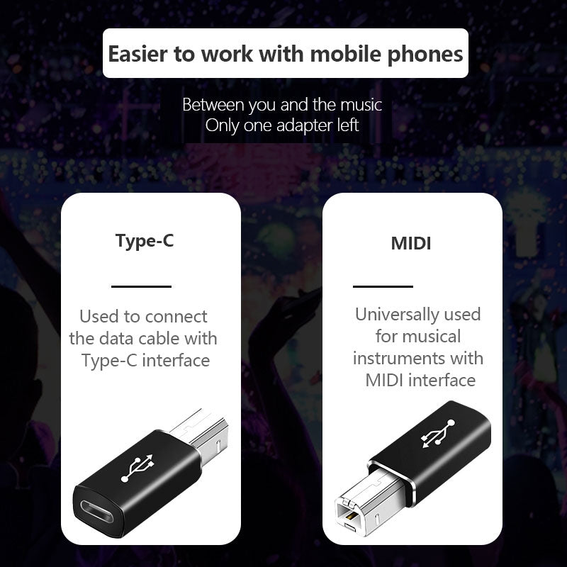 NÖRDIC USB-C til USB B-adapter til printere og MIDI-enheder Understøtter datasynkronisering
