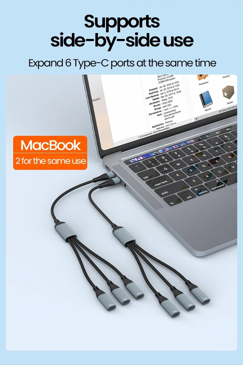 NÖRDIC USB-splitter USB-C til 3xUSB-C