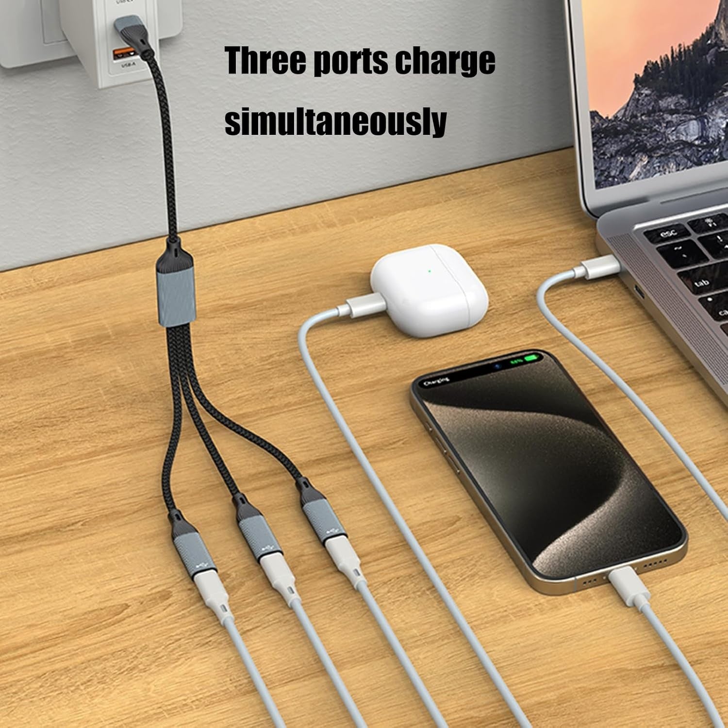 NÖRDIC USB-splitter USB-C til 3xUSB-C