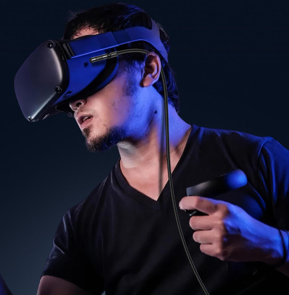 NÖRDIC VR Link-kabel 5m USB3.2 Gen1 USB-C til A 10Gbps 3A hurtigopladning Quest 2 Super Speed USB Sort