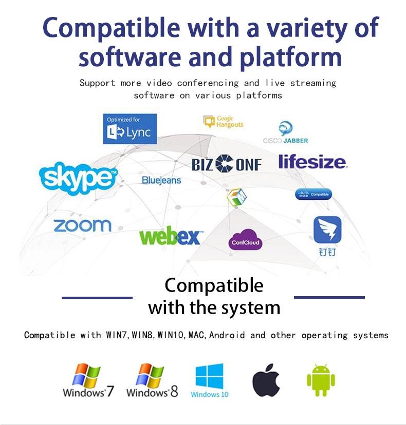NÖRDIC Webbkamera 4K Full HD 30fps 2K 60fps med autofokus och mikrofon roterbar 5MP
