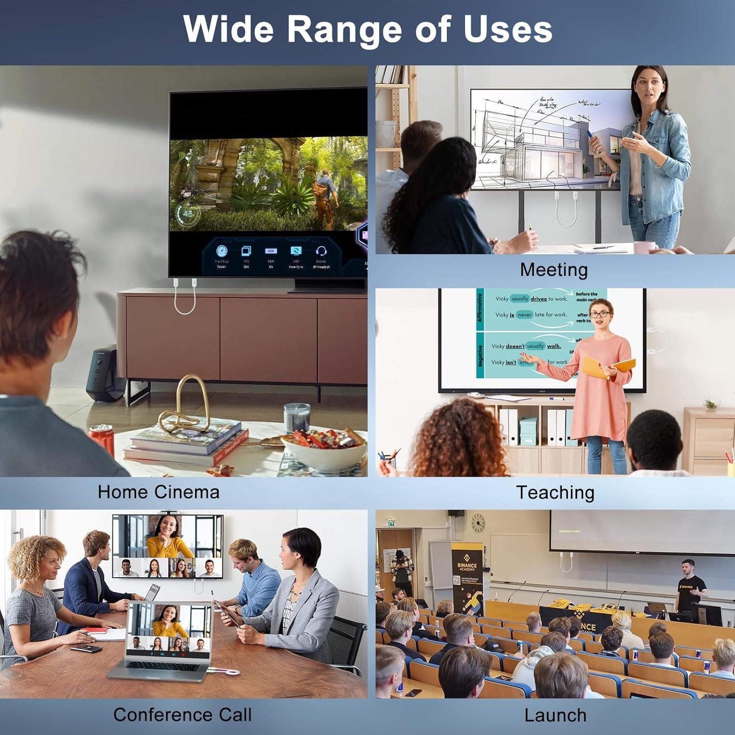 NÖRDIC Trådløs 2.4/5G HDMI Extender Sender og Modtager Kit, 30m 1080p 60Hz