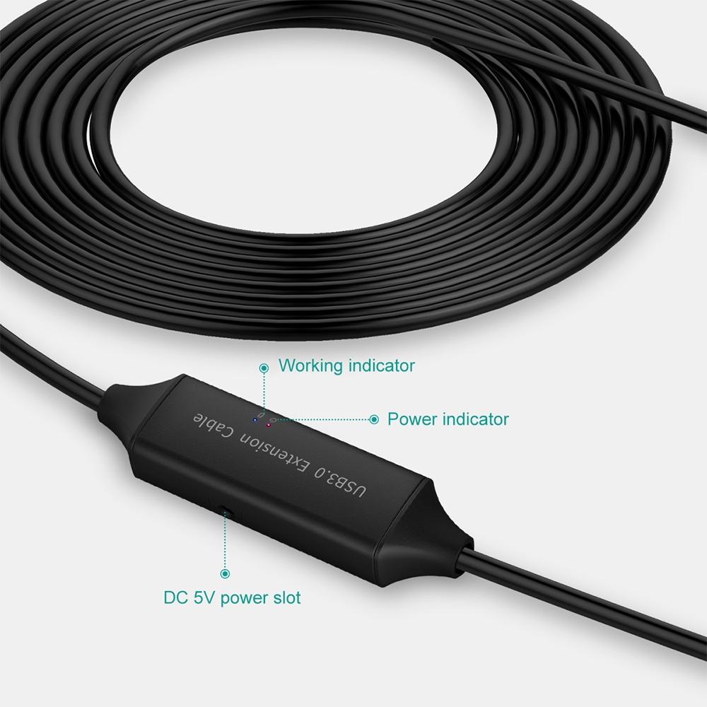 NÖRDIC aktiv 10m USB-C 3.0 SuperSpeed 5Gbps forlængerkabel han til hun