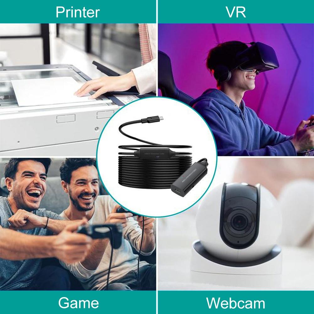 NÖRDIC aktiv 5m USB-C 3.0 SuperSpeed 5Gbps forlængerkabel han til hun