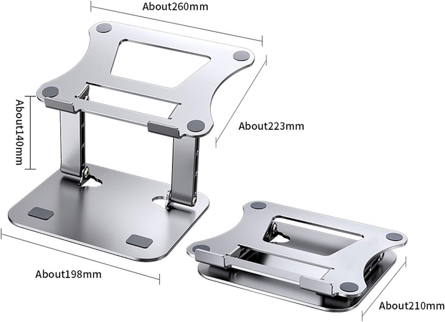 NÖRDIC laptop stativ til op til 17" justerbar højde notebook stativ laptop stativ mørkegrå