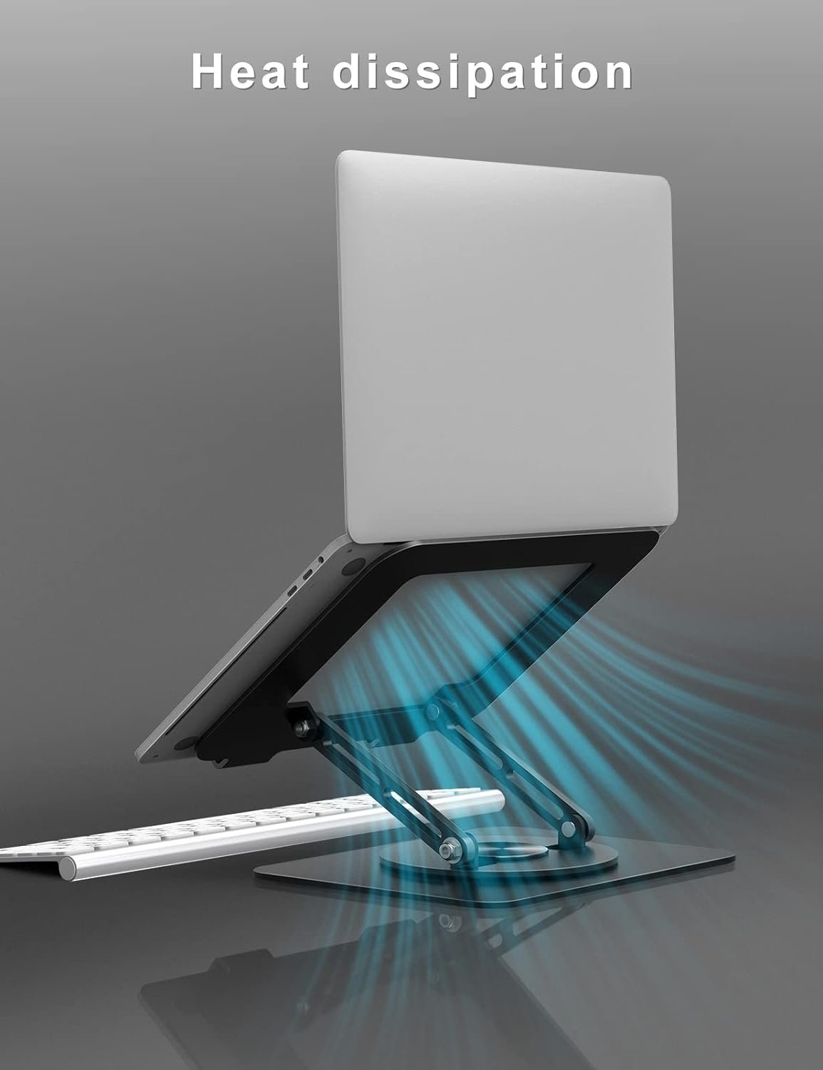 NÖRDIC bærbar stativ til op til 17" roterbar og justerbar højde notebook stativ laptop stativ mørkegrå