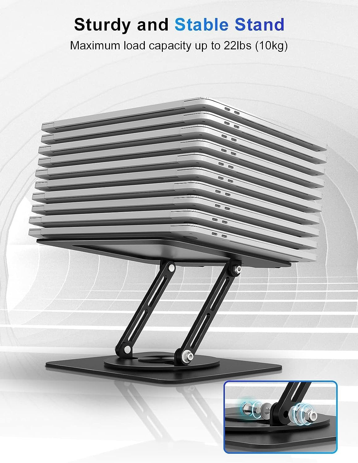 NÖRDIC bærbar stativ til op til 17" roterbar og justerbar højde notebook stativ laptop stativ mørkegrå