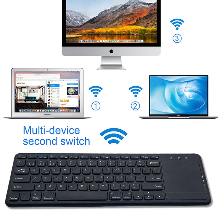 NÖRDIC trådløst 2.4G tastatur med touchpad 78 taster iOS Android Windows arabisk layout