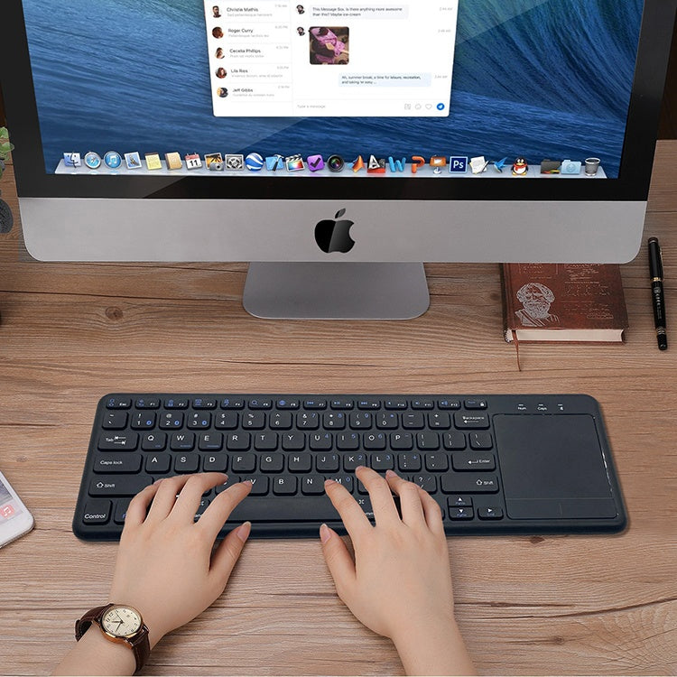 NÖRDIC trådløst 2.4G tastatur med touchpad 78 taster iOS Android Windows arabisk layout