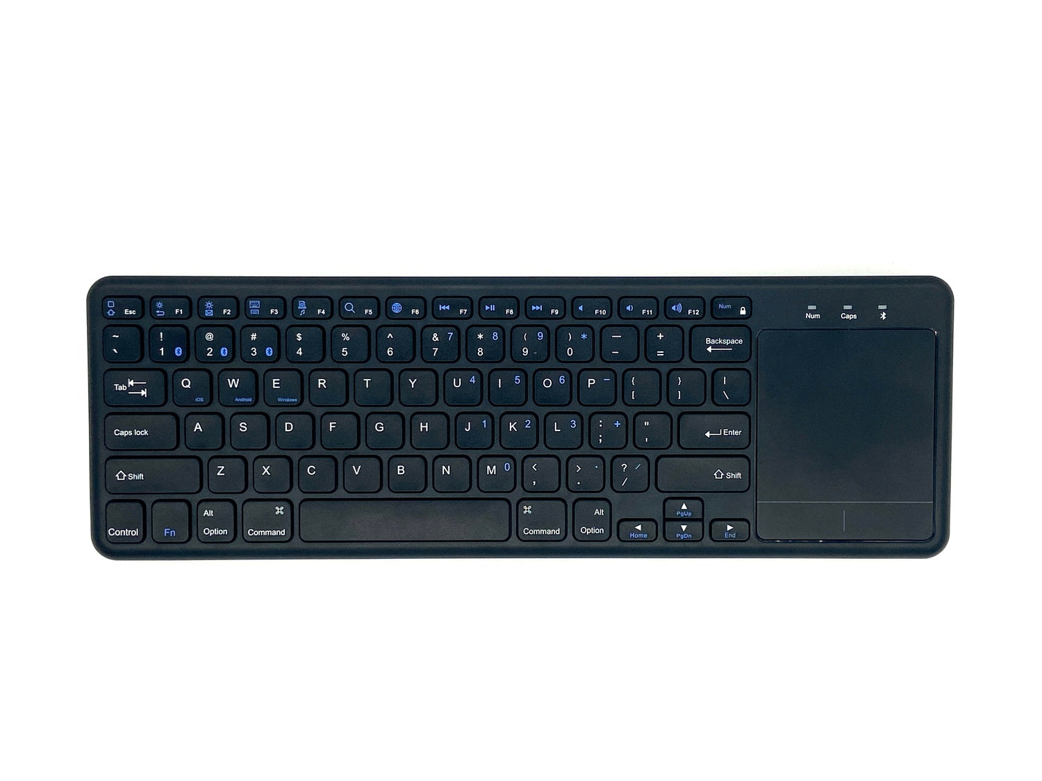 NÖRDIC trådløst 2.4G tastatur med touchpad 78 taster iOS Android Windows arabisk layout