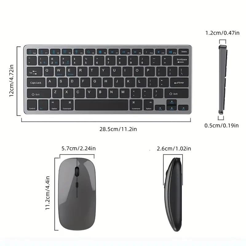 NÖRDIC trådløs Bluetooth og 2.4G mus og tangentbord kit US layout