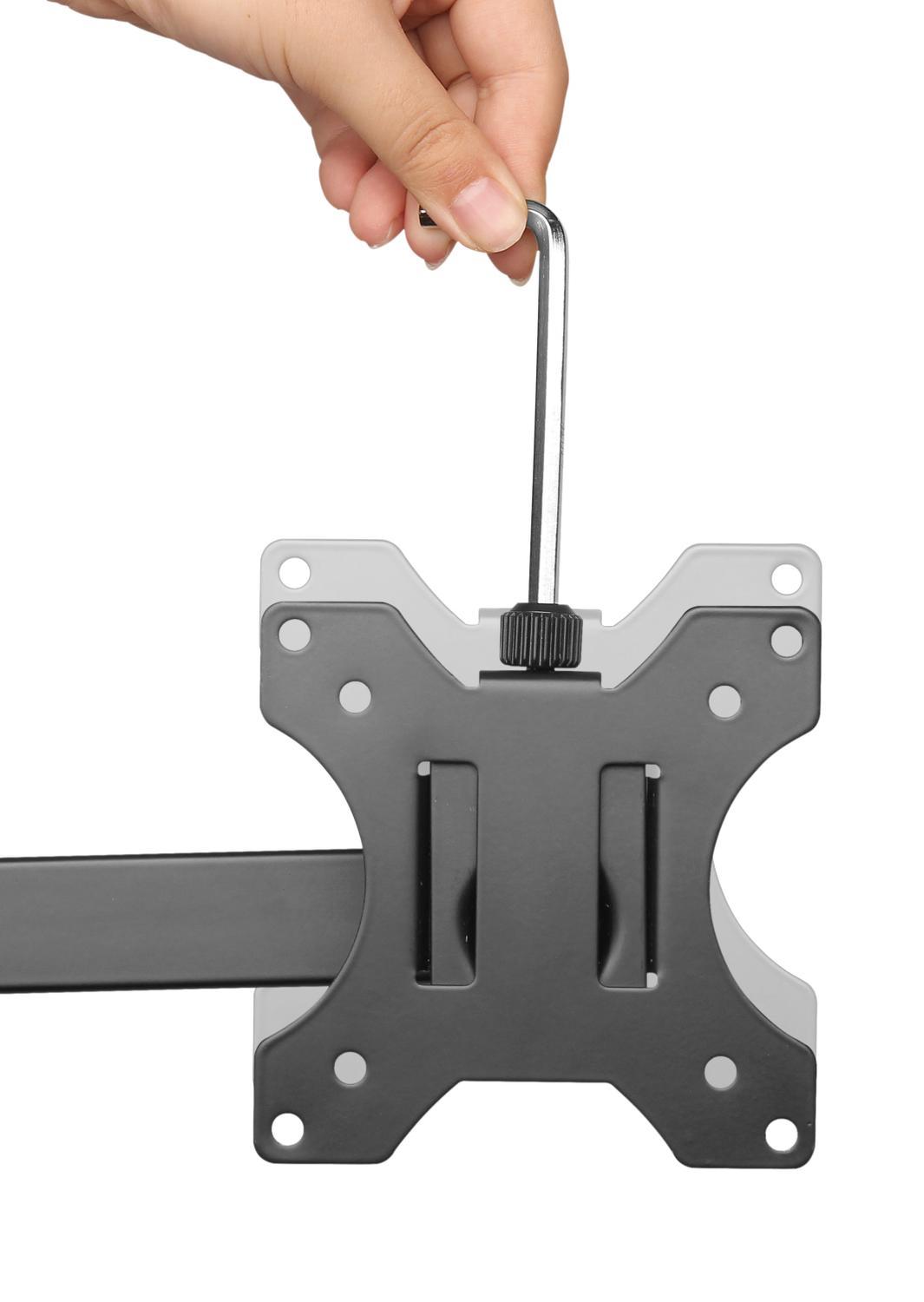 NÖRDIC tredobbelt skærme til skærme 17-32 tommer i stål, kipbar, drejelig og drejbar, sort