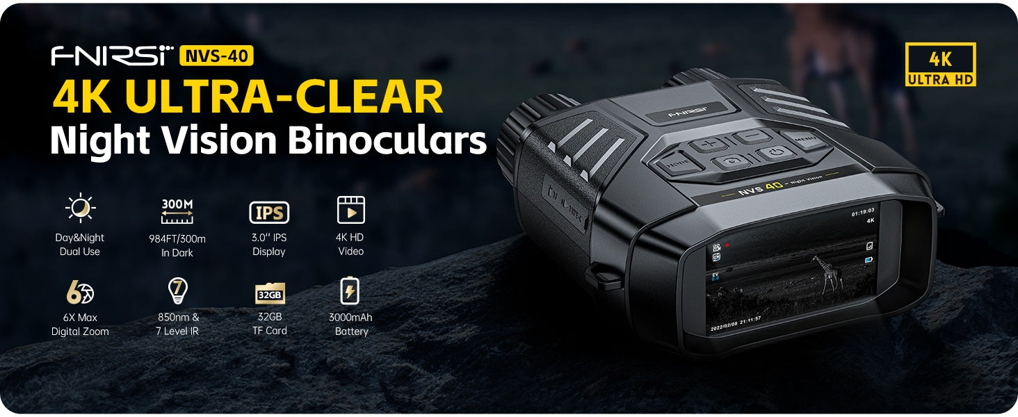 NVS-40 Kikkert 4K HD med nattesyn 6x digital zoom 300m jagt camping sigtekikkert ur observering af objekter