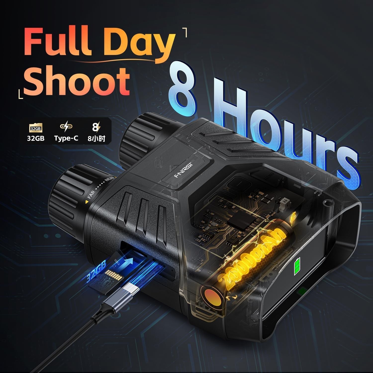 NVS-40 Kikkert 4K HD med nattesyn 6x digital zoom 300m jagt camping sigtekikkert ur observering af objekter