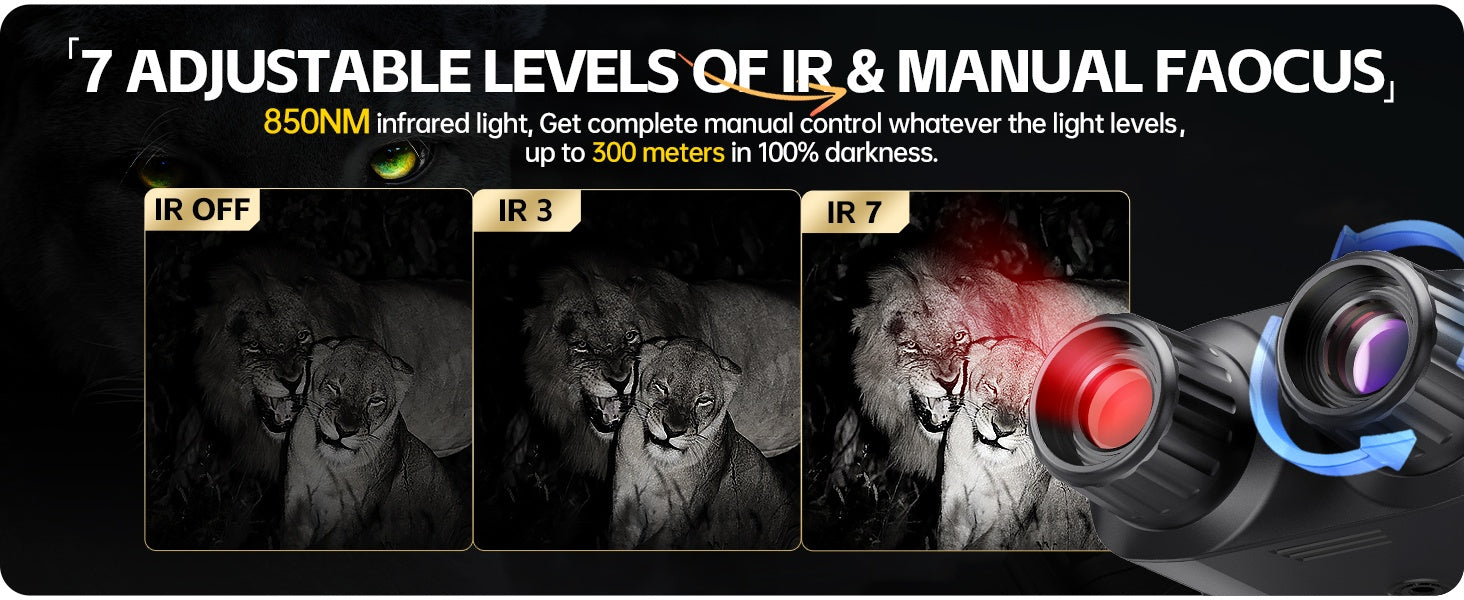 NVS-40 Kikkert 4K HD med nattesyn 6x digital zoom 300m jagt camping sigtekikkert ur observering af objekter