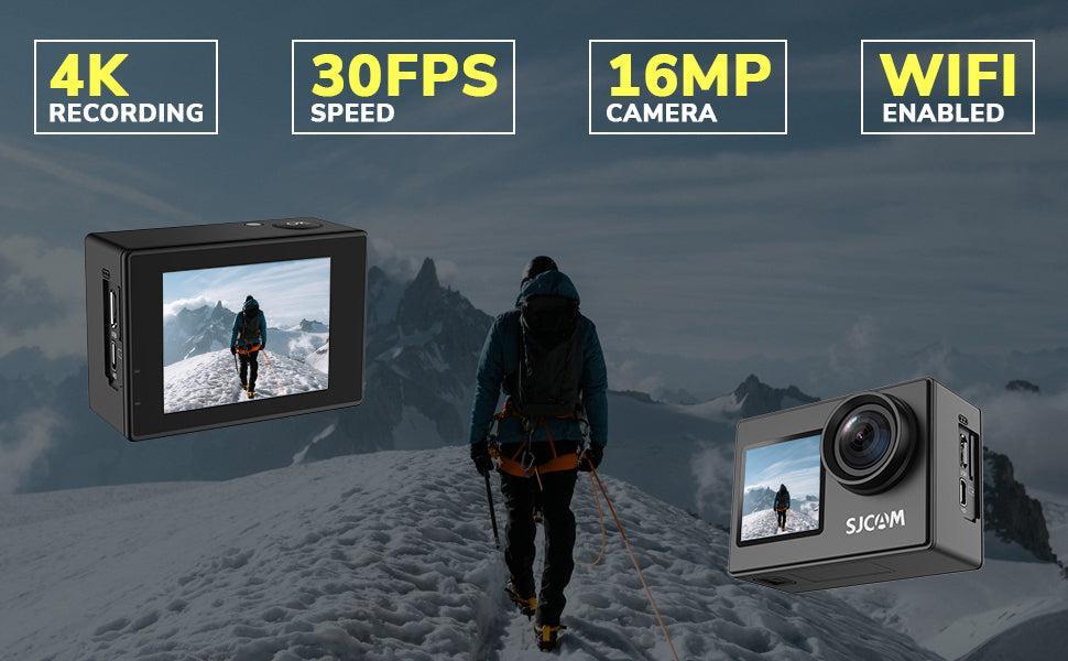 SJCAM SJ4000Dual Screen 4K 30fps Action kamera, Wifi, Dual screen, Vandtæt skal. transportabel
