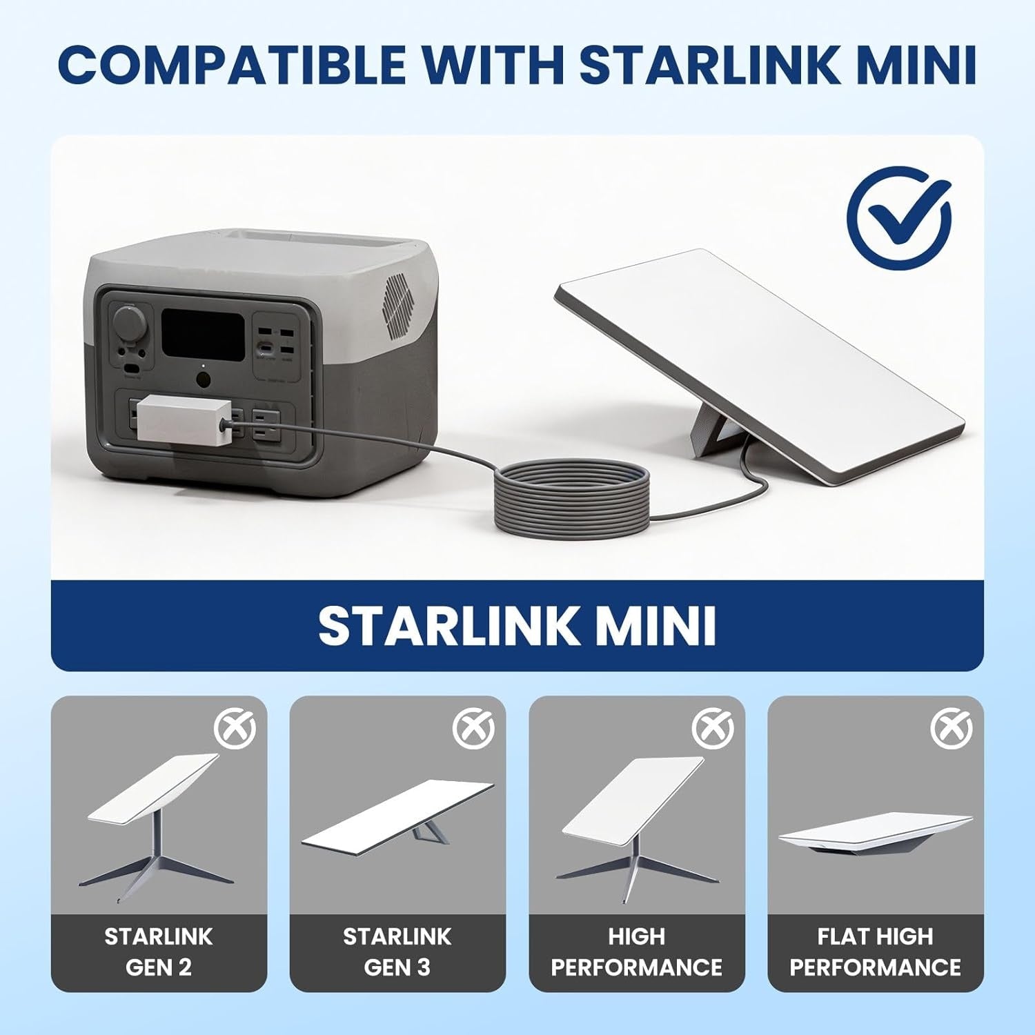 Starlink 10m Mini DC-strømkabel
