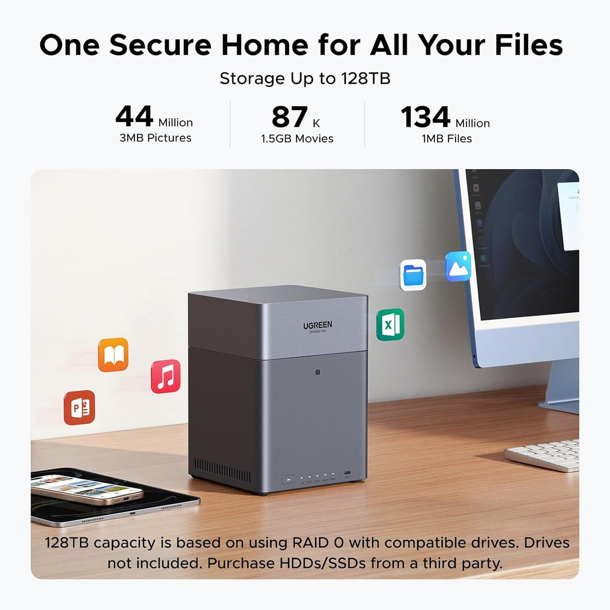 UGREEN NASync DH4300 Plus 4 Bay NAS for Home, Office and Teams (without HDD)