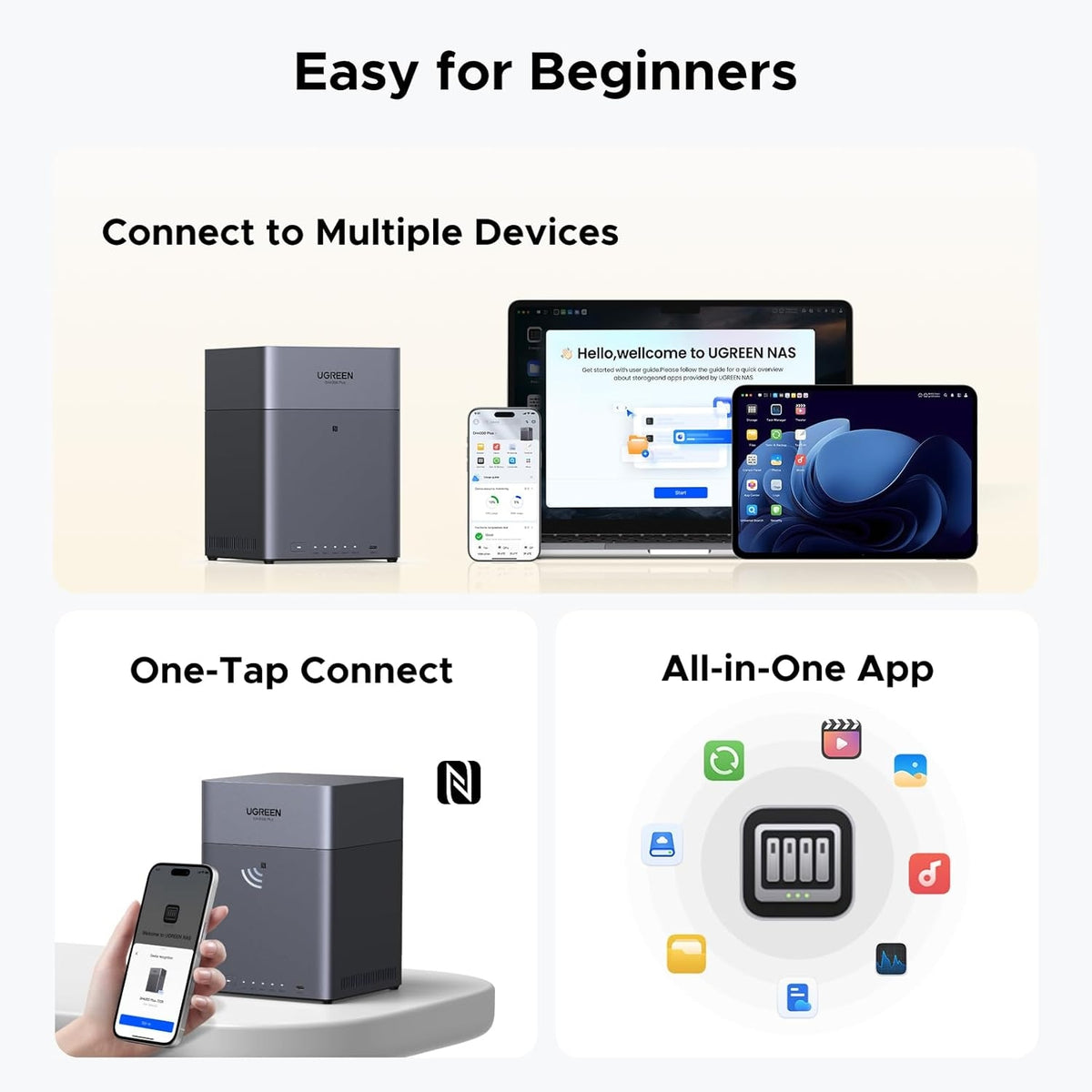 UGREEN NASync DH4300 Plus 4 Bay NAS for Home, Office and Teams (without HDD)