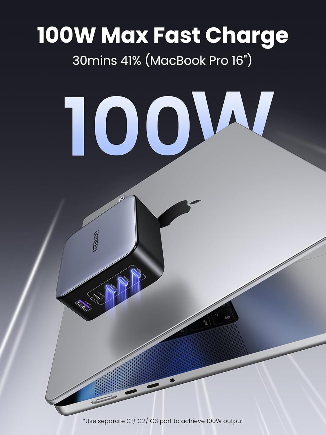 UGREEN 100W USB C Oplader Nexode 5-Port GaN Oplader