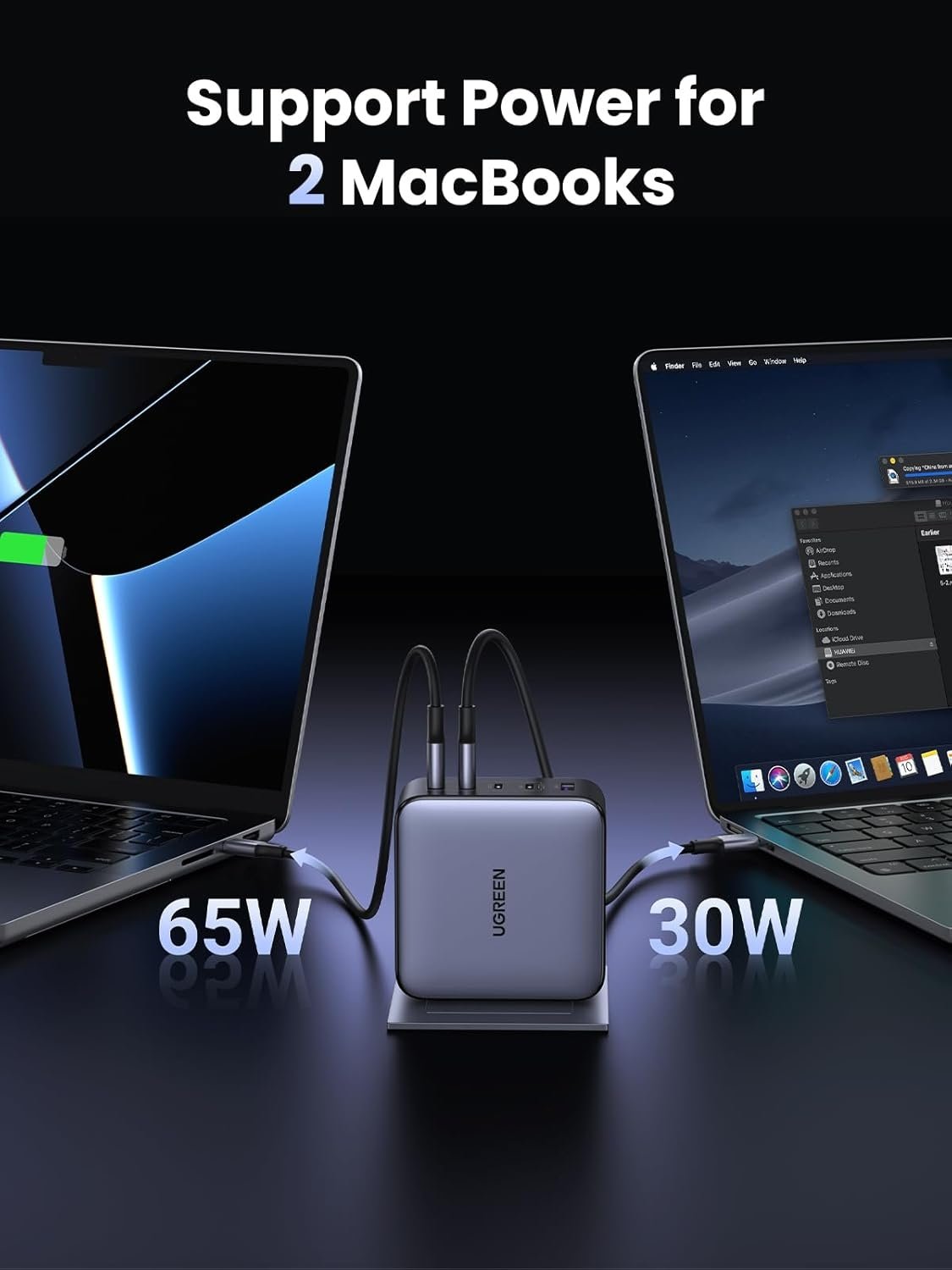 UGREEN 100W USB C Oplader Nexode 5-Port GaN Oplader