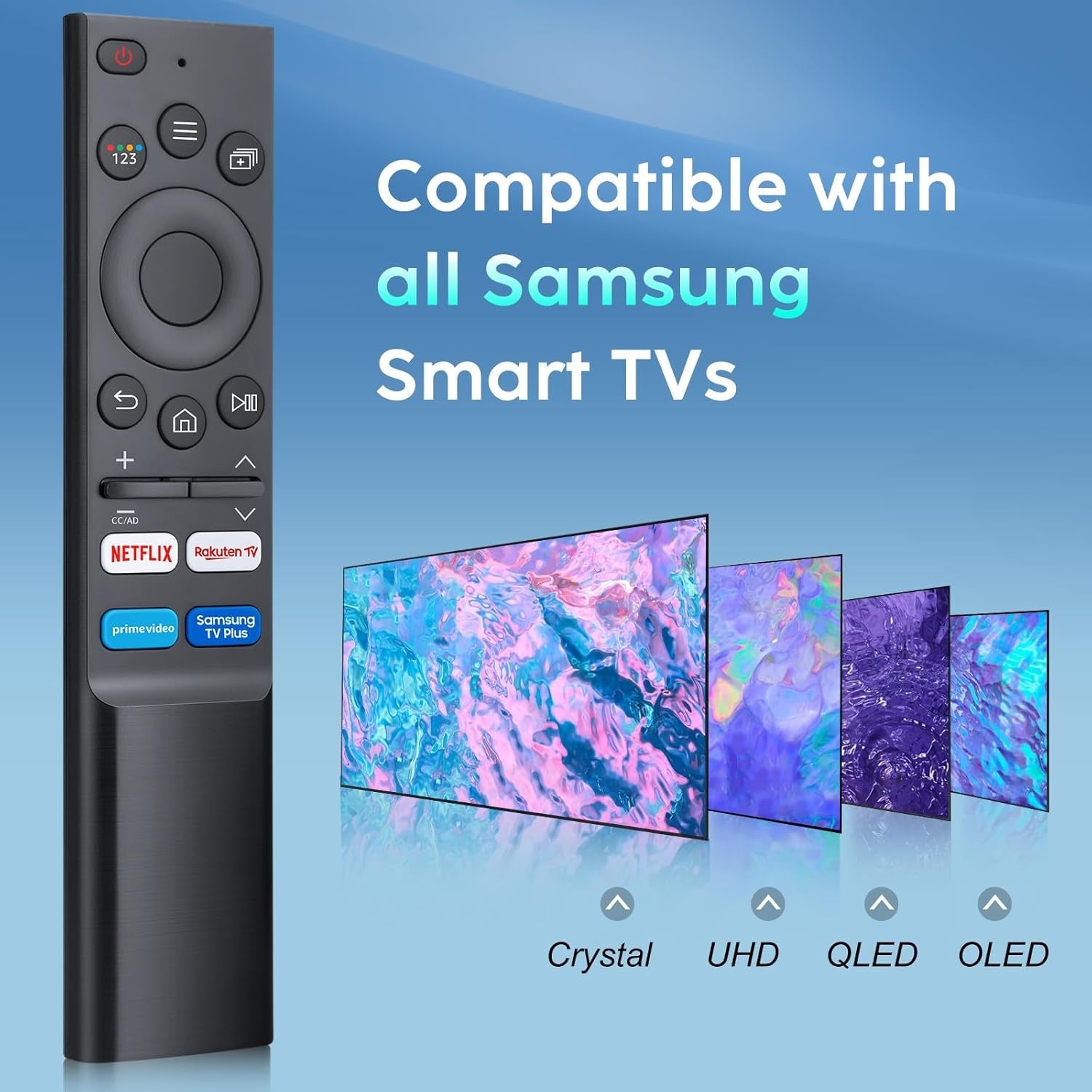 Universal Remote Control for Samsung Smart TV for all original Samsung remote controls, no pairing required, easy to use