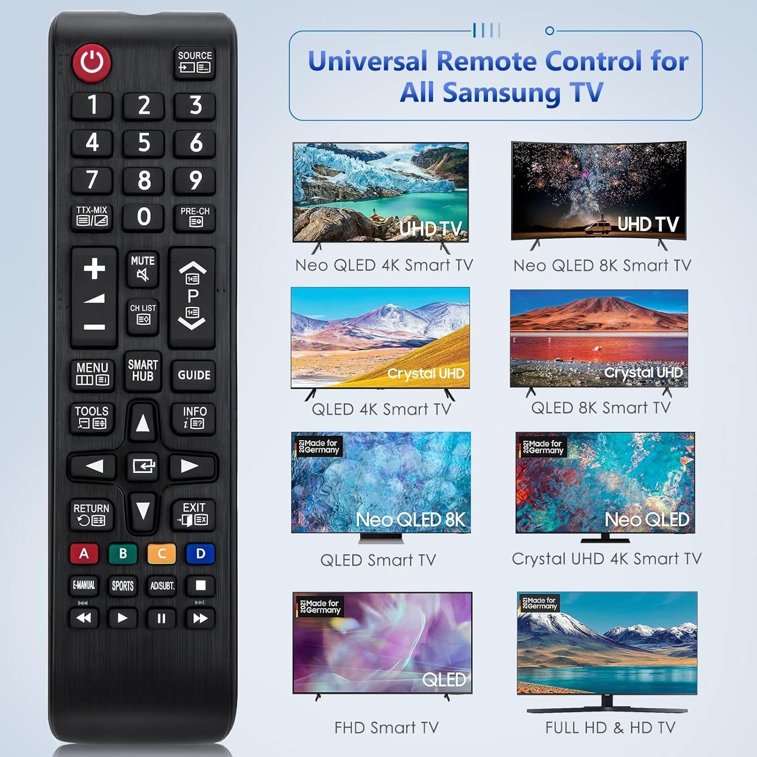 Universal remote control for Samsung Smart TV compatible with all Samsung remote controls