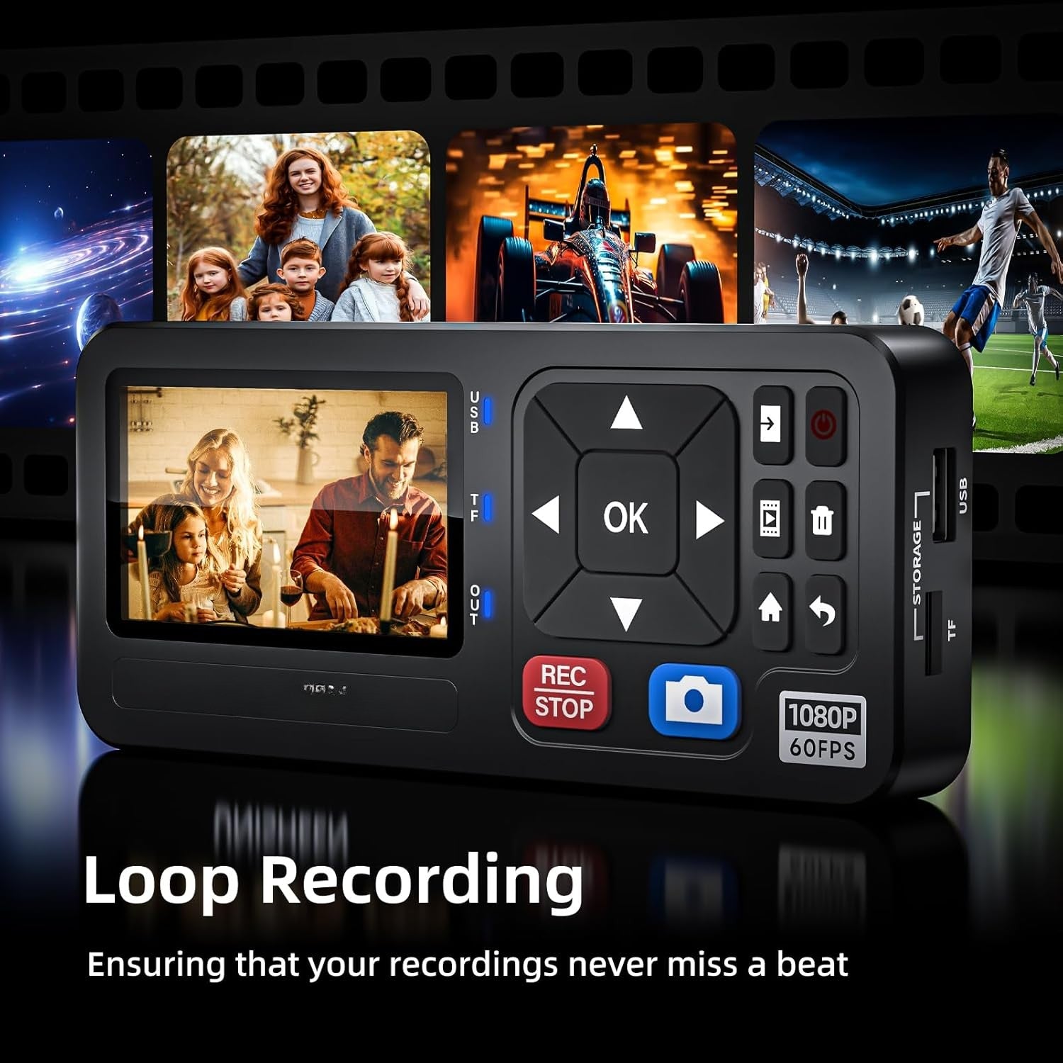 Video to Digital Converter 4K HDMI/CVBS/VGA/YPBPR Inputs Video Recorder Capture from VCR, DVD, VHS Tapes, Hi8, Camcorders 4K capture 1080P 60pfs