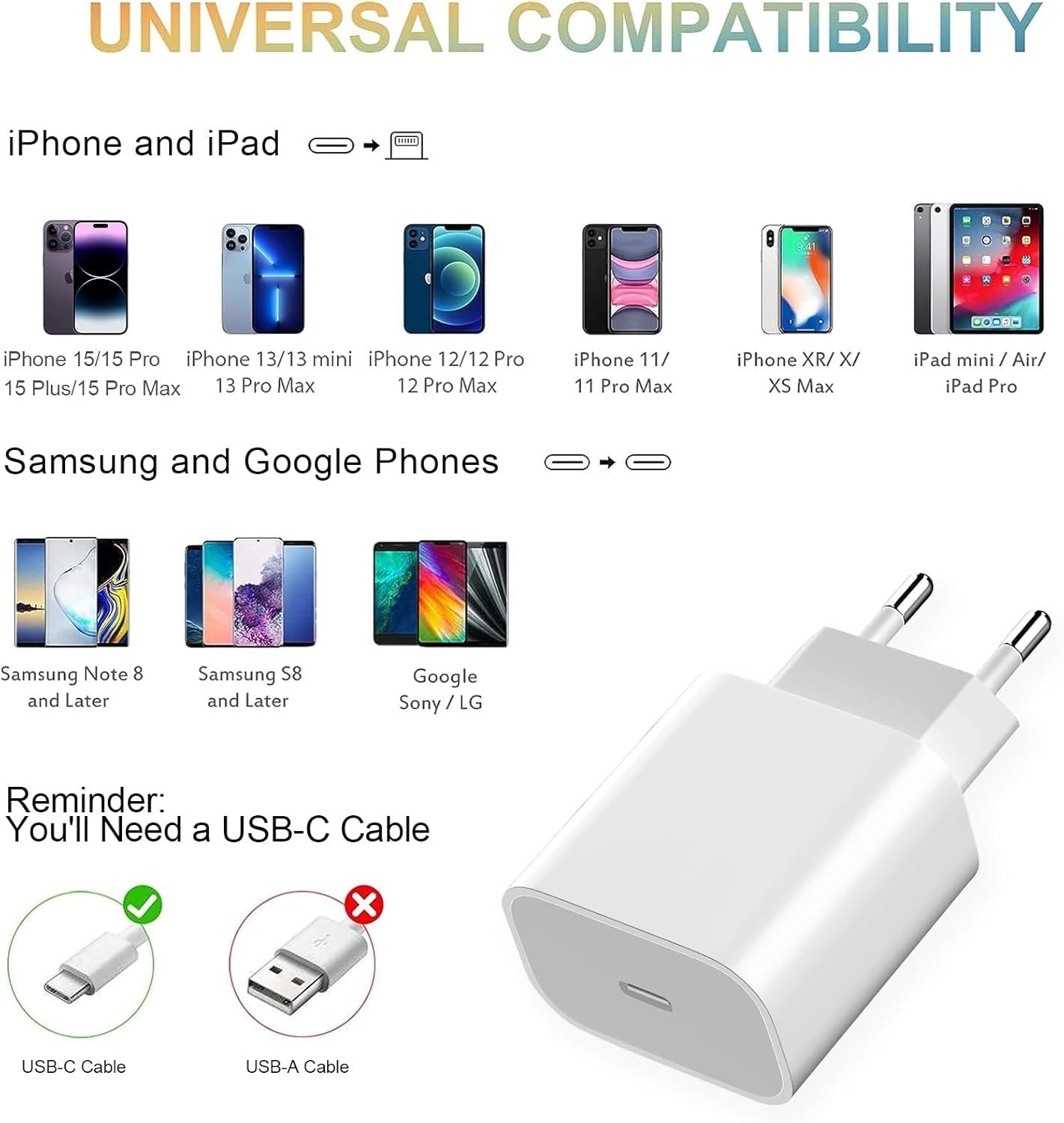 Vægoplader USB-C 20W PD