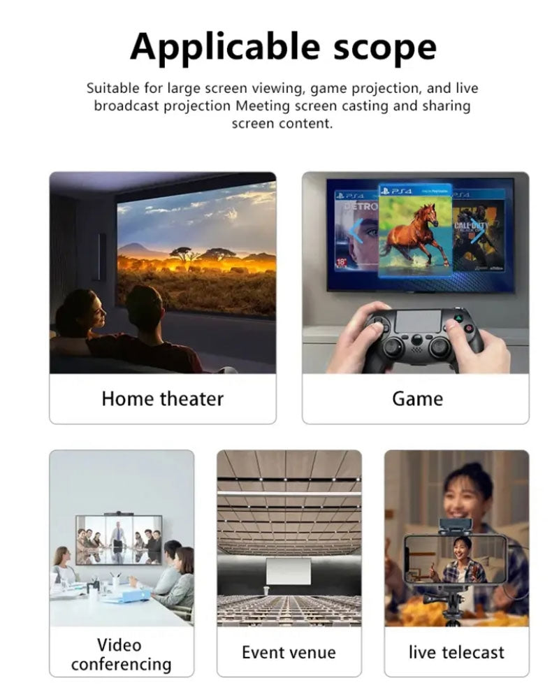NÖRDIC Trådløs HDMI-forlænger 50m Sender/Modtager 4K HD 5G Wifi til Laptop til TV, PC, Monitor, Projektor