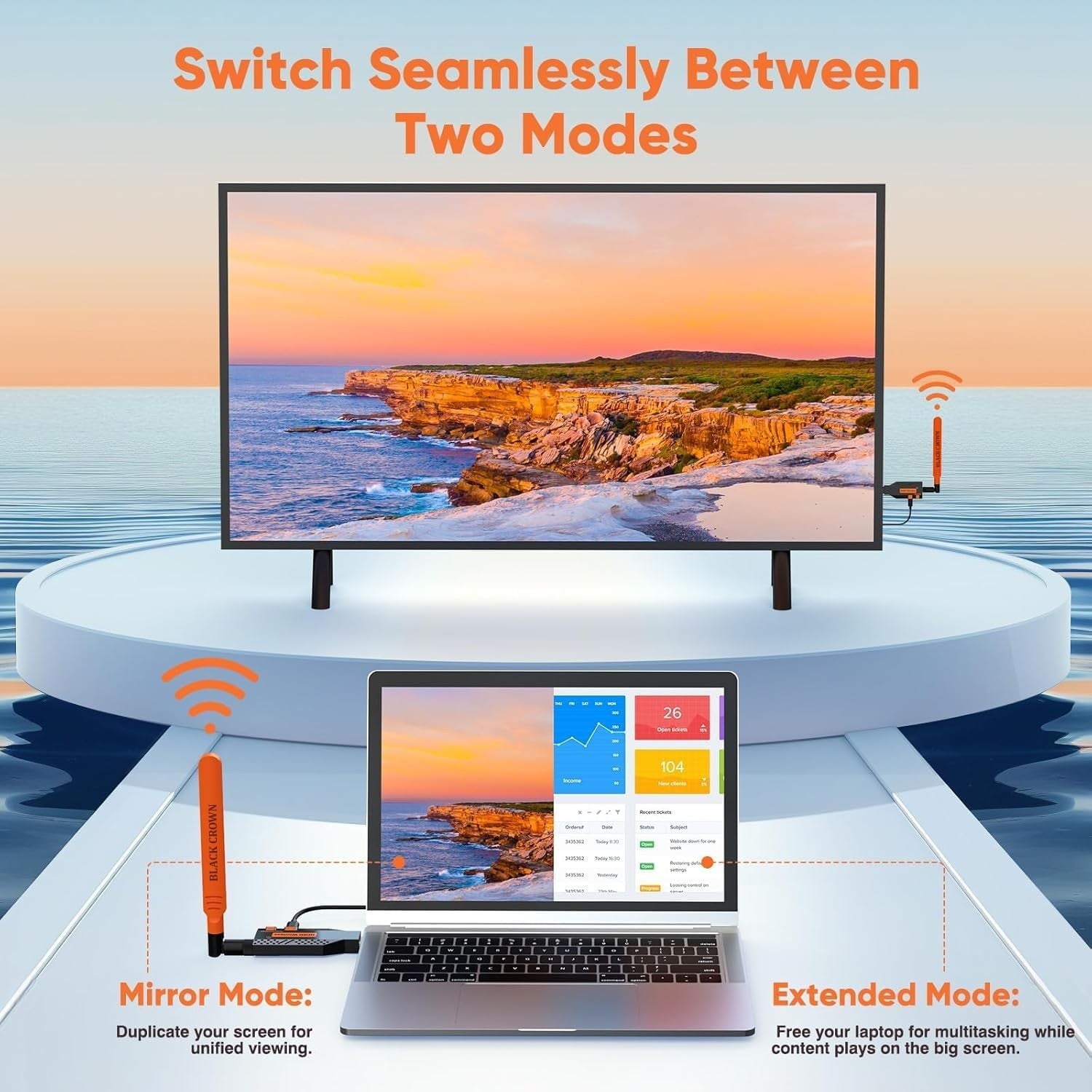 NÖRDIC Trådløs HDMI-forlænger Sender & Modtager 150m, 1080P@60Hz Full HD, 5G Plug & Play