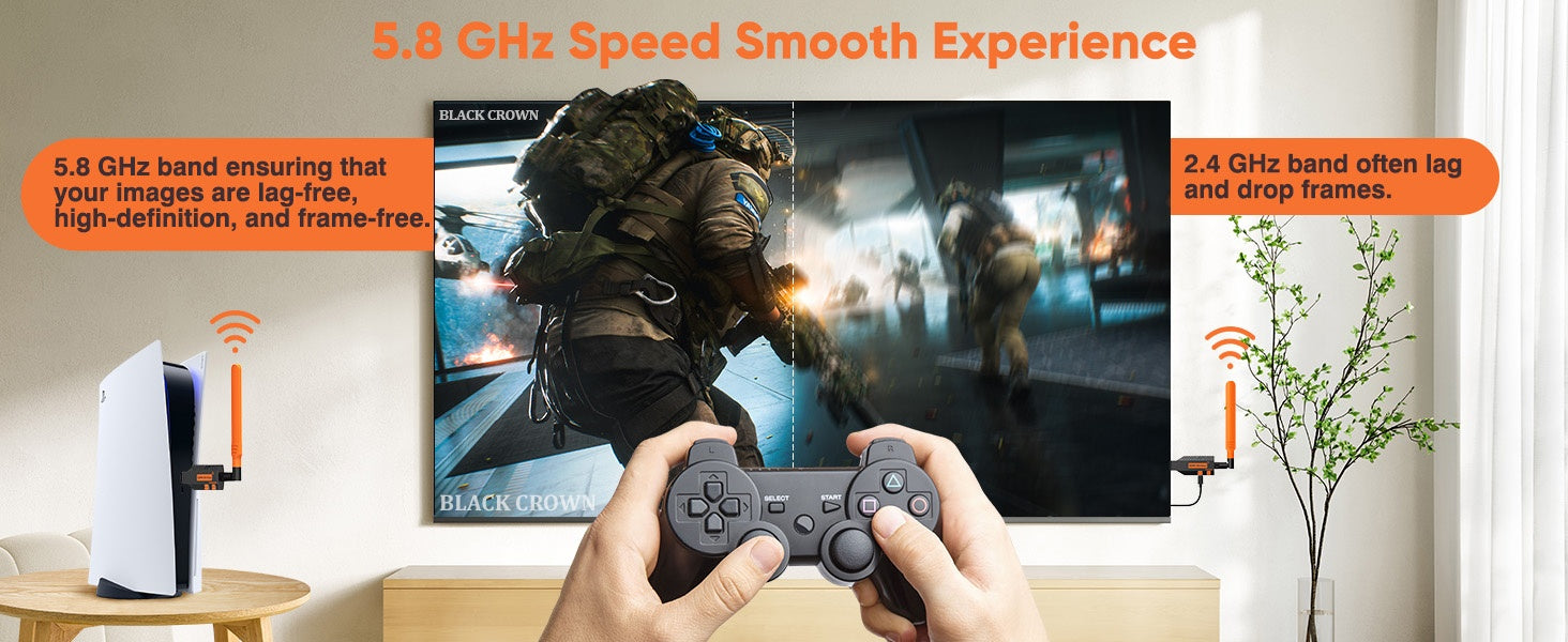 NÖRDIC Trådløs HDMI-forlænger Sender & Modtager 150m, 1080P@60Hz Full HD, 5G Plug & Play