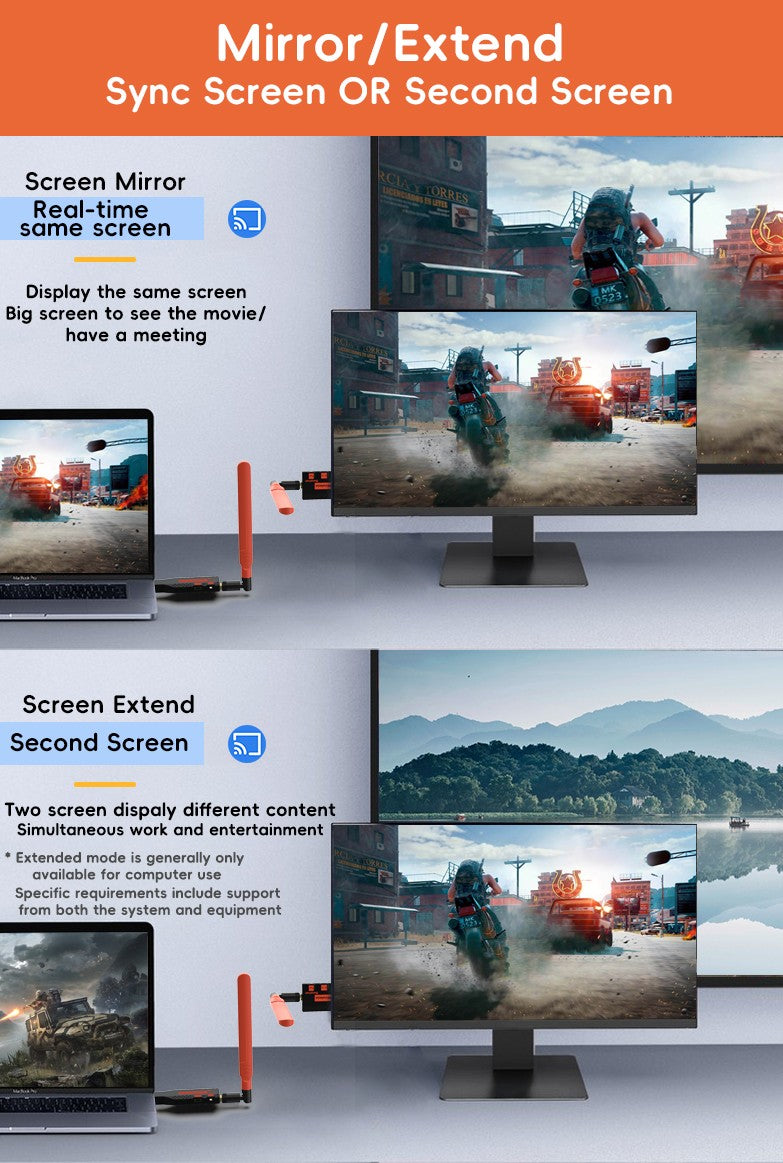 NÖRDIC Trådløs HDMI-forlænger Sender & Modtager 150m, 1080P@60Hz Full HD, 5G Plug & Play