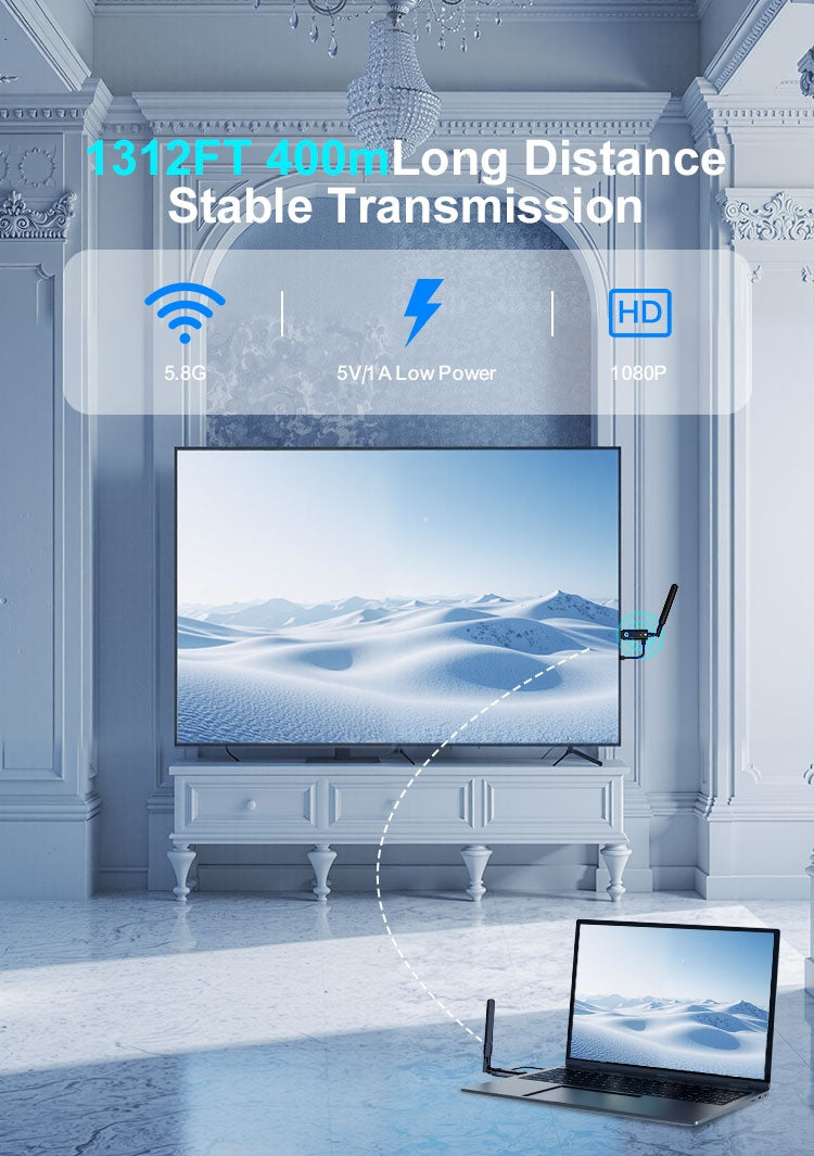 Wireless HDMI transmitter 1 to 2 up to 400m 1080P 60Hz