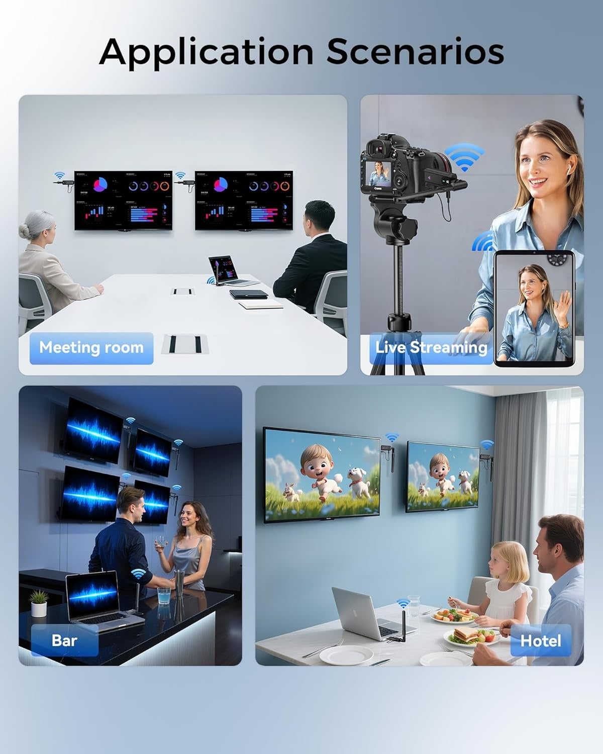 Wireless HDMI transmitter 1 to 2 up to 400m 1080P 60Hz