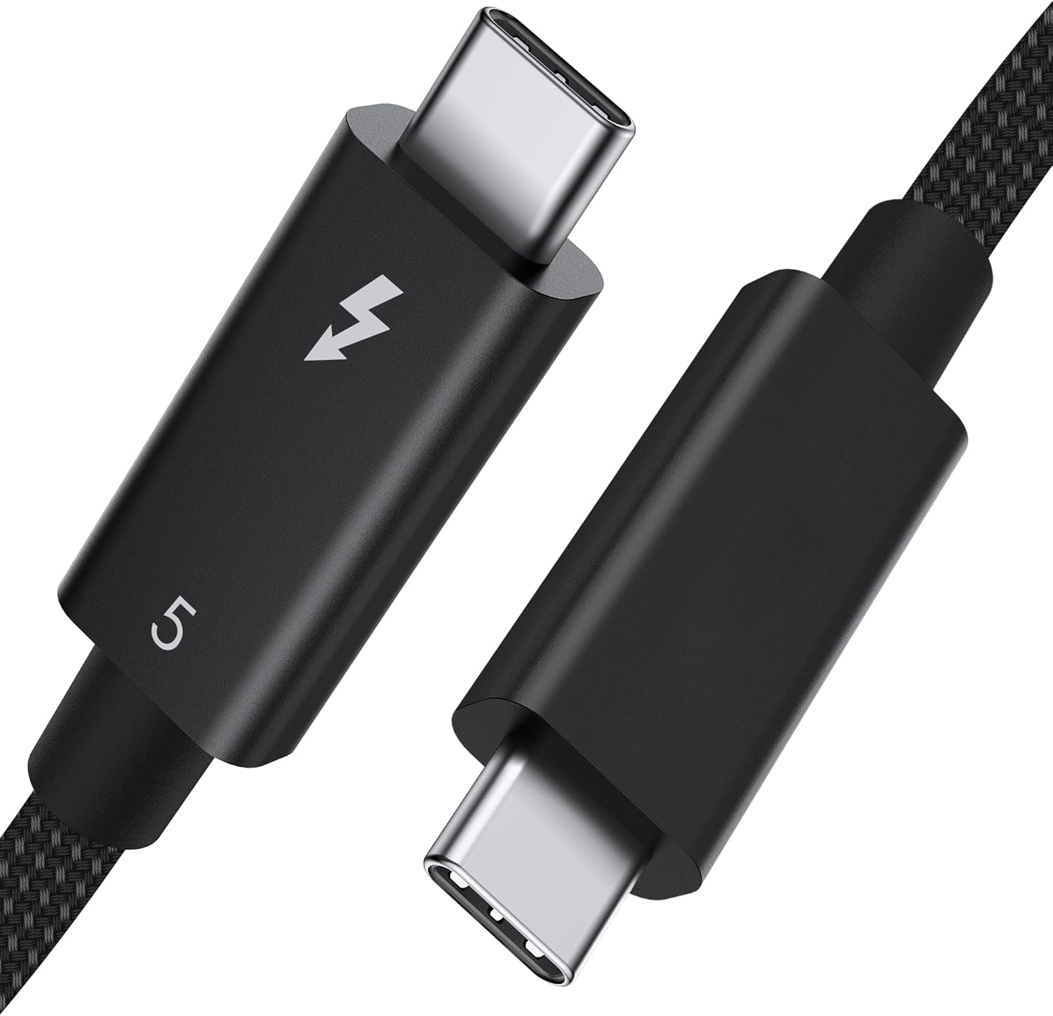 NÖRDIC 1m Thunderbolt 5 kabel Intel-certificeret, 80Gbps dataoverførsel, 120Gbps båndbredde, 240W opladning, Dobbelt 8K skærme, Kompatibel med MacBook M4 TB4/DP2.1/USB4