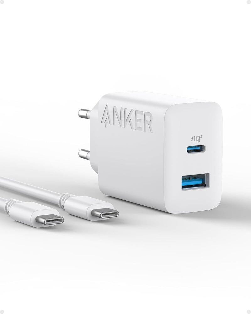 ANKER USB-C Charger 2 port 1xUSB-C 1xUSB-A 20W Fast Charging with 150cm USB cable